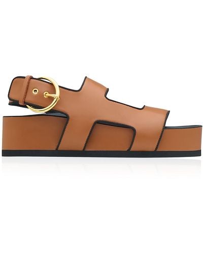 Neous Cher Platform Leather Sandals - Brown