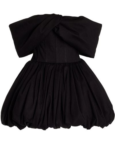Brandon Maxwell Pippa Off-the-shoulder Cotton-poplin Mini Dress - Black