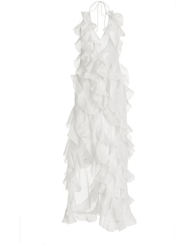 Anna October Ruffled Maxi Dress - White