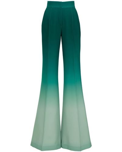 High-waist, flared trousers - Green