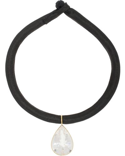 Sauer Yvonne 18k Yellow Gold Crystal Necklace - White