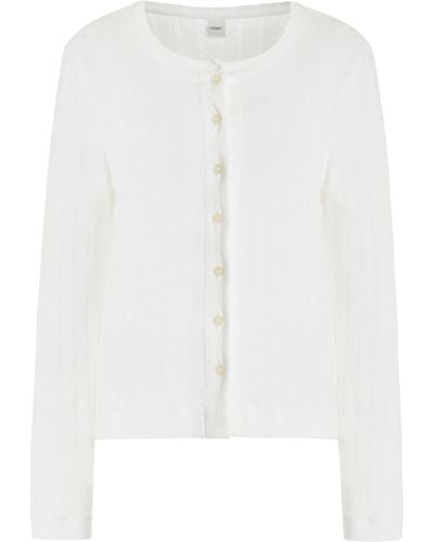 Leset Pointelle-knit Cotton Cardigan - White