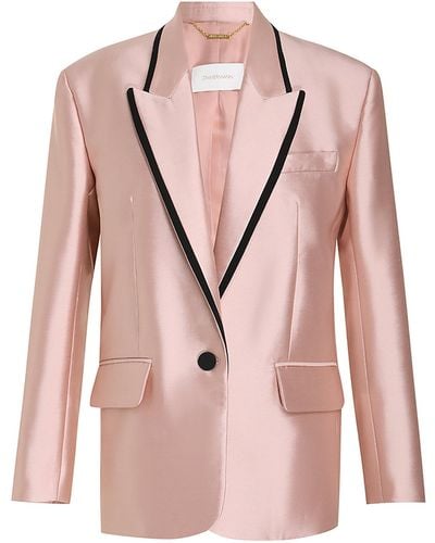 Zimmermann Matchmaker Wool-silk Tuxedo Jacket - Pink