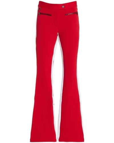 Carbon38 Women's Red High-Rise White Side Stripe Flare Track Pants Size M  NWT