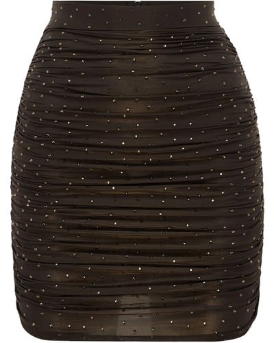Alex Perry Benson Crystal-embellished Stretch-jersey Mini Skirt - Black