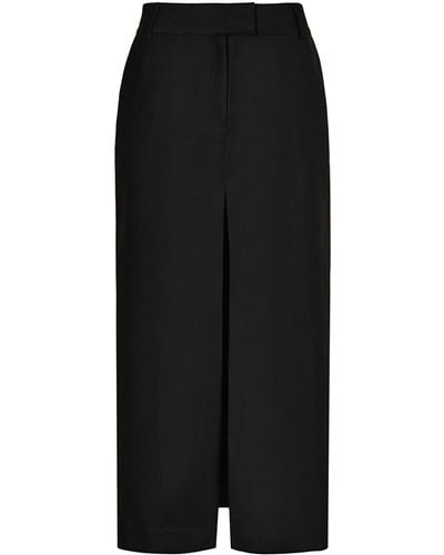 Johanna Ortiz Defensa Noble Wool Midi Skirt - Black