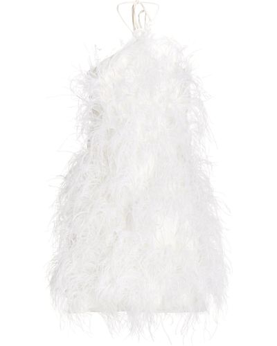 Cult Gaia Vale Feathered Open-back Mini Halter Dress - White