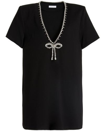 Area Crystal-trimmed Jersey Mini T-shirt Dress - Black