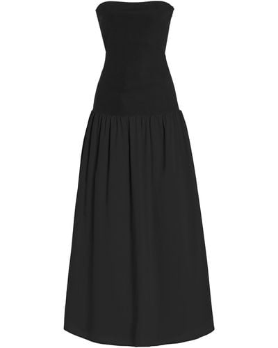 Anna Quan Amyra Strapless Ribbed-knit Cotton-blend Maxi Dress - Black