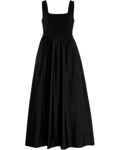 Matteau Ribbed-knit And Cotton Maxi Dress - Black