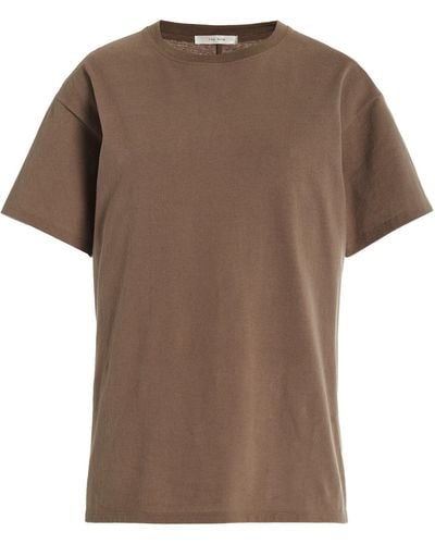 The Row Ashton Cotton T-shirt - Brown