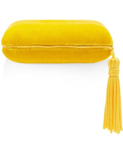 Sophie Bille Brahe Tasseled Velvet Jewelry Box - Yellow