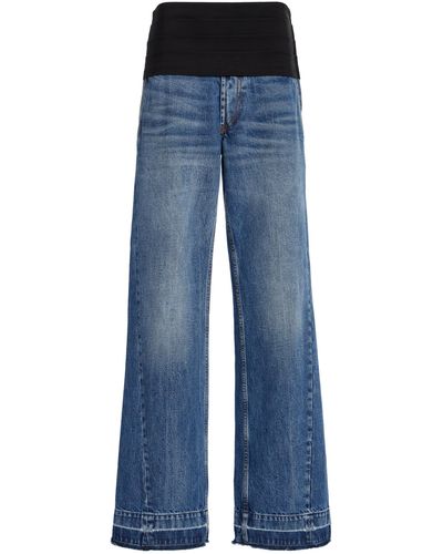 Stella McCartney Tuxedo-waist Wide-leg Jeans - Blue