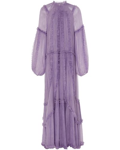 Ulla Johnson Sabina Sheer Overlay Gown - Purple