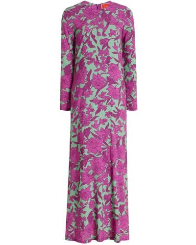 La DoubleJ Printed Crepe Maxi Dress - Purple