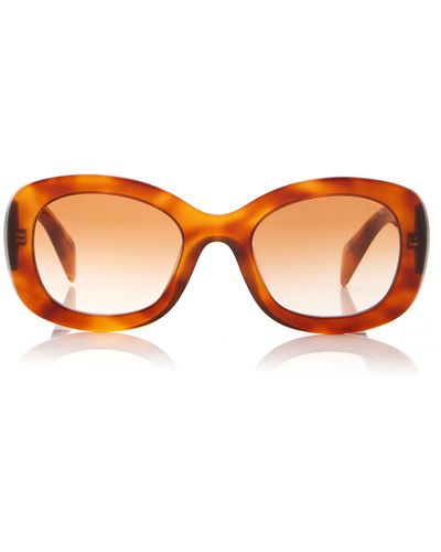 Prada Round-frame Acetate Sunglasses - Orange