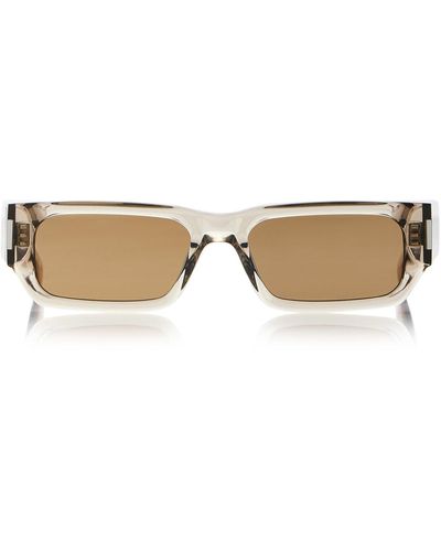 Saint Laurent Rectangular-frame Acetate Sunglasses - Natural