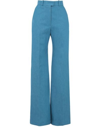 Martin Grant Sofia Cotton Wide Straight-leg Trousers - Blue