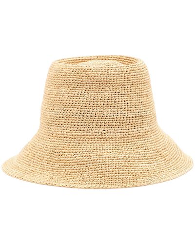 Janessa Leone Felix Raffia Bucket Hat - Natural