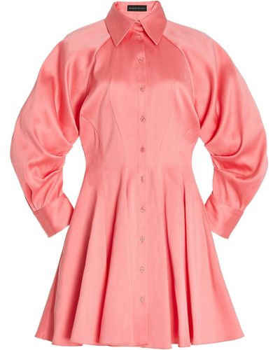 Brandon Maxwell Cotton Mini Shirt Dress - Pink