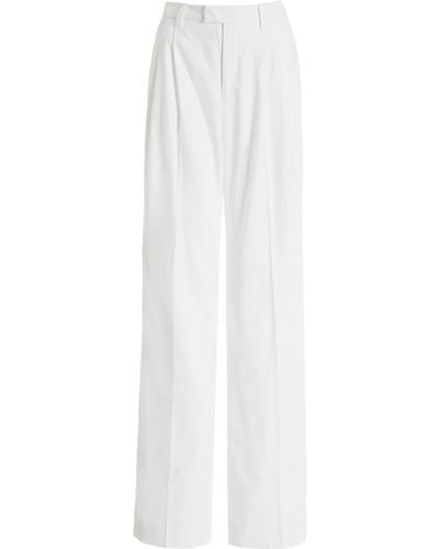 FAVORITE DAUGHTER Exclusive Low Favorite Pleated Linen Wide-leg Trousers - White