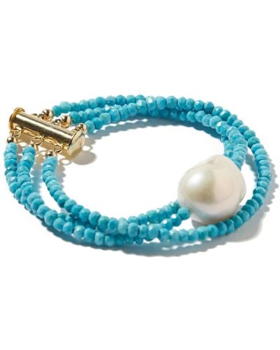 Joie DiGiovanni Turquoise And Pearl Bracelet - Blue