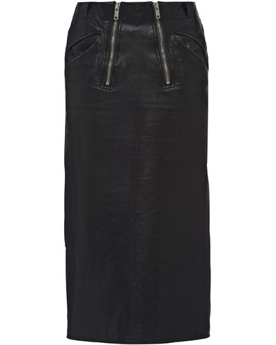 Prada Leather Pencil Skirt - Black