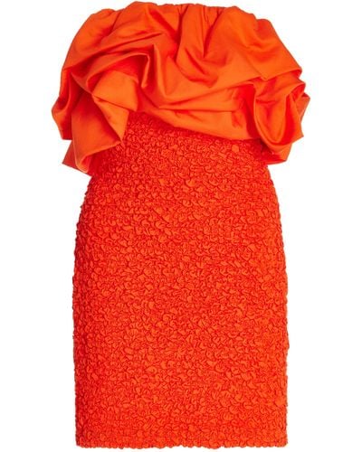 Mara Hoffman Kenza Ruffled Smocked Mini Dress - Red