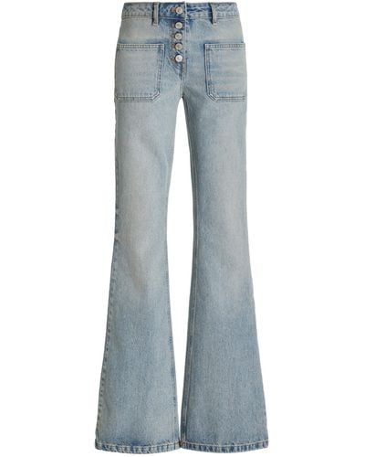 Courreges Rigid Low-rise Bootcut Jeans - Grey