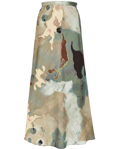Beaufille Hume Printed Crepe De Chine Maxi Skirt - Multicolour