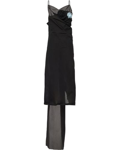 Prada Nylon Crepe Midi Dress - Black