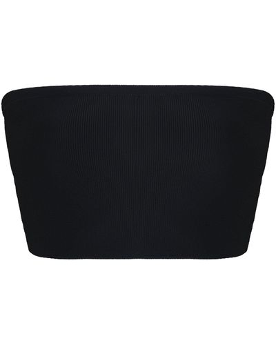 Frankie Shop Winona Strapless Knit Crop Top - Black
