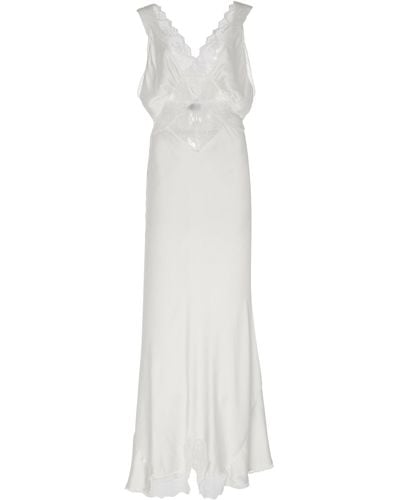 Sir. The Label Aries Lace-trimmed Silk-satin Maxi Dress - White