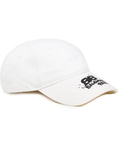 Balenciaga Logo-embroidered Cotton Baseball Cap - White