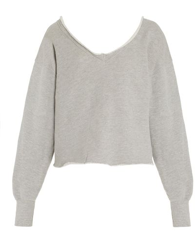 Les Tien Veronica Off-the-shoulder Cotton Sweatshirt - White