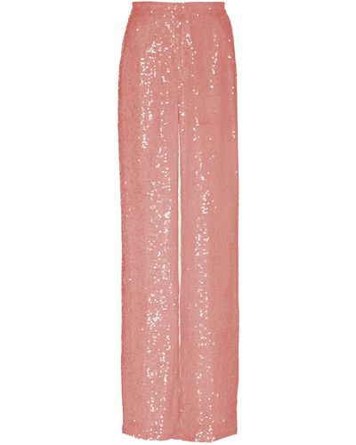 Sally Lapointe Sequined Crepe Straight-leg Pants - Pink