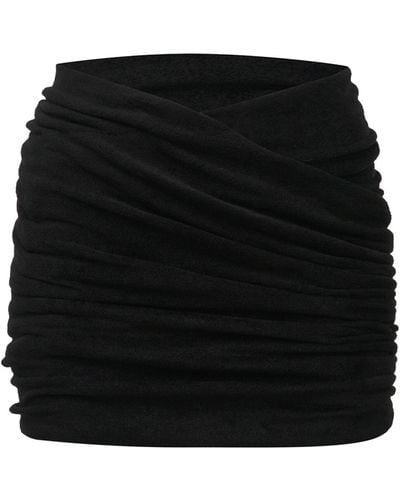 Alaïa Draped Mini Skirt - Black