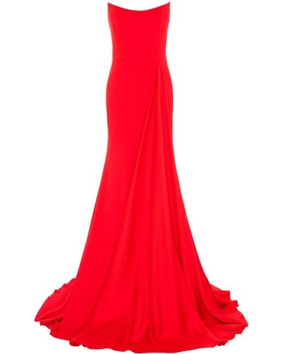 Alex Perry Alex Strapless Drape Gown - Red