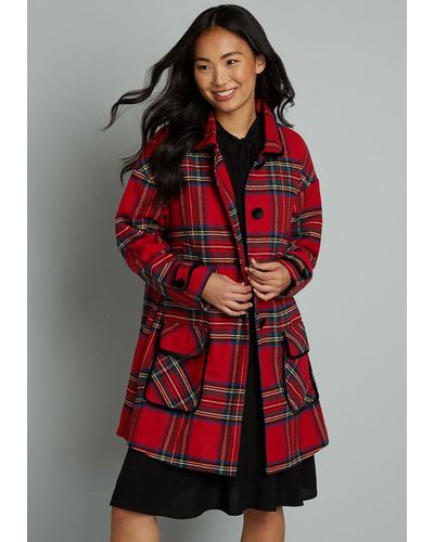 Plaid Coats for Women - Up to 86% off | Lyst