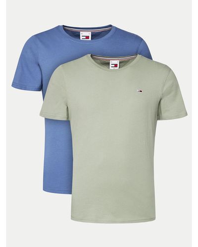 Tommy Hilfiger 2Er-Set T-Shirts Dm0Dm15381 Slim Fit - Blau