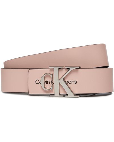 Calvin Klein Damengürtel Monogram Hardware 30Mm K60K610281 Pale Conch Tft - Pink