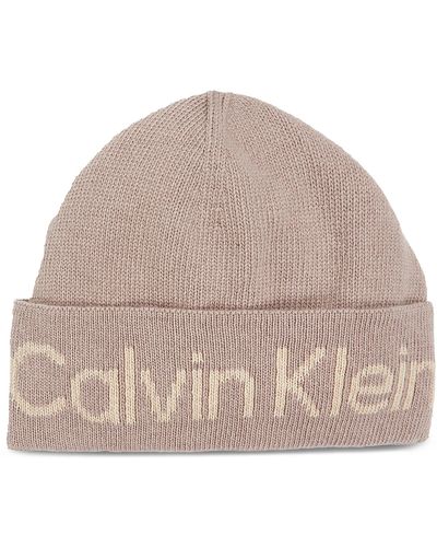 Calvin Klein Mütze Logo Reverso Tonal Beanie K60K611151 - Braun