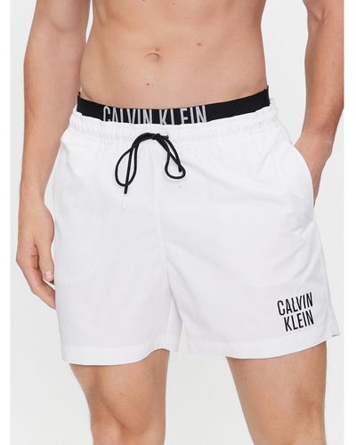 Calvin Klein Badeshorts Medium Double Wb-Nos Km0Km00740 Weiß Regular Fit