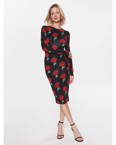 Versace Kleid Für Den Alltag 74Hao938 Slim Fit - Rot