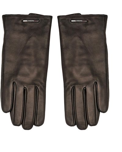 Calvin Klein Herrenhandschuhe Modern Bar Leather Gloves K50K511017 Ck Bax - Braun