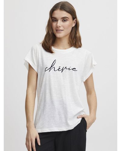 Fransa T-Shirt 20612027 Weiß Regular Fit