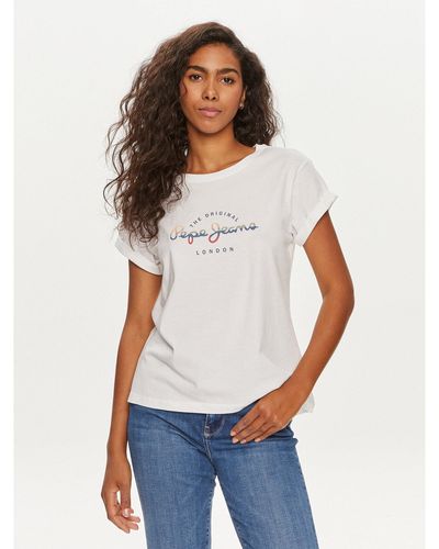 Pepe Jeans T-Shirt Evette Pl505880 Weiß Regular Fit
