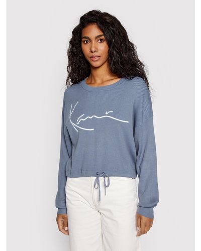 Karlkani Pullover Signature 6120026 Relaxed Fit - Blau