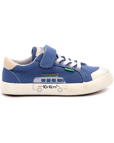 Kickers Sneakers Aus Stoff Kickgoldi 960662-30-53 B Bleu Van - Blau