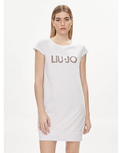Liu Jo Kleid Für Den Alltag Va4103 Js003 Weiß Regular Fit